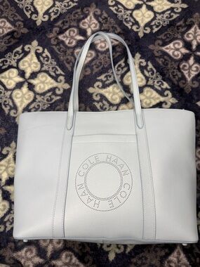 NWOT - Large Cole Haan Powder Blue Tote Bag - 5x11x14